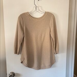 J. Jill Neutral Beige Crewneck Sweater